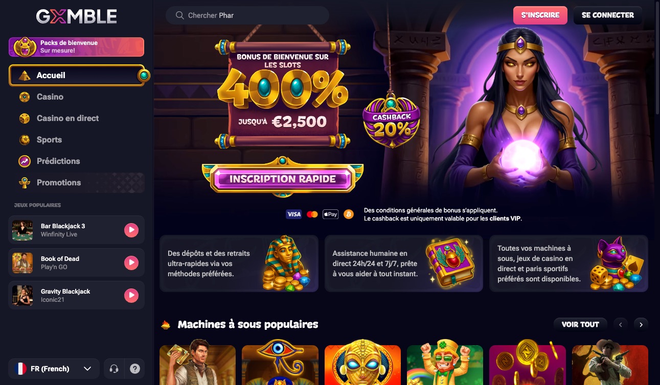 Aperçu de la plateforme Gxmble